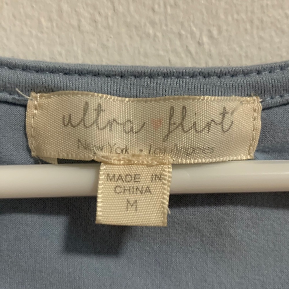Light Powder Baby Blue Ruched Flowy Long Sleeve - Picture 3 of 4